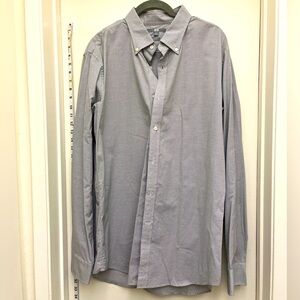 White/ black grid long sleeve collar shirt